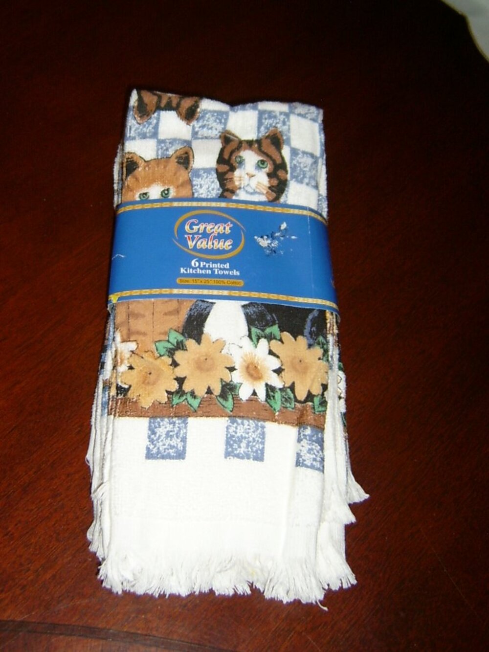 Kitchen Towels, Pack of 6, Cat Themed, NEW IN PACKAGE